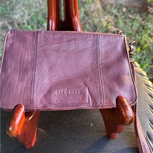 Anthropologie “Day & Mood” purple leather pouch